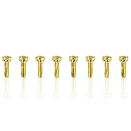 Viti in acciaio placcato oro 2,5 x 8 mm 