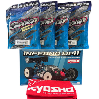 Automodello Kyosho MP11 con gomme SWEEP e maglietta Kyosho