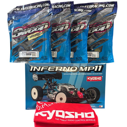 Automodello Kyosho MP11 con gomme SWEEP e maglietta Kyosho