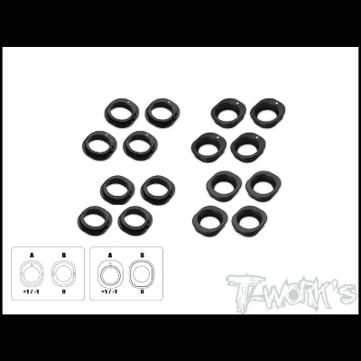 T-work's TO-354-T Set inserti per differenziale e pignone in alluminio 7075-T6